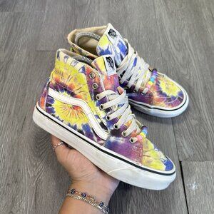 Vans Sk8-Hi Tapered Washed Tie-Dye Shoes Women 7 Multicolor VN0A4U1619X